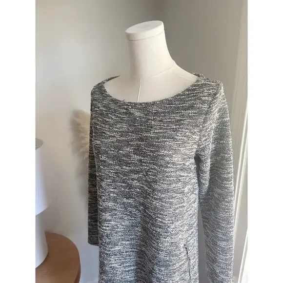 B1G2 FREE 🍁 NWT Gap Boucle Tweed Long Sleeve A Line Dress Medium Zip Pocket - Picture 4 of 10